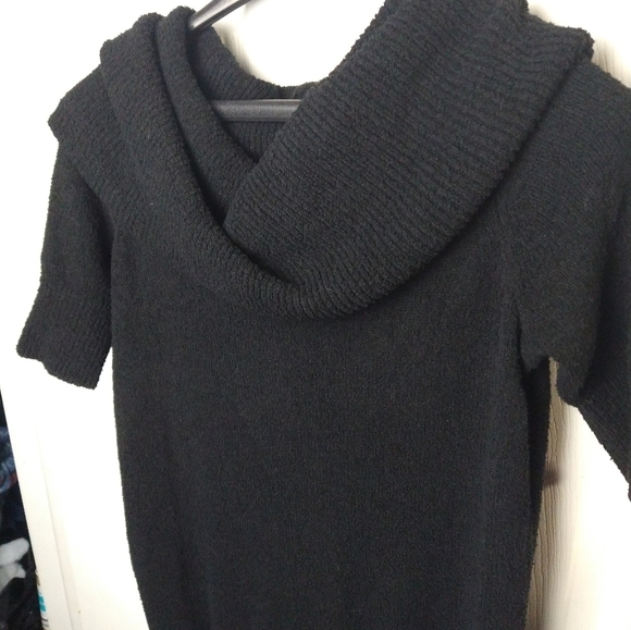 LOFT petites black cowl neck knitted short sleeve sweater. size SP - Picture 6 of 9
